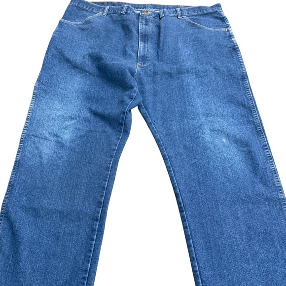 Wrangler Authentic Jeans‎ Mens 44x30 Blue Denim Straight Leg Premium Quality - Picture 4 of 9
